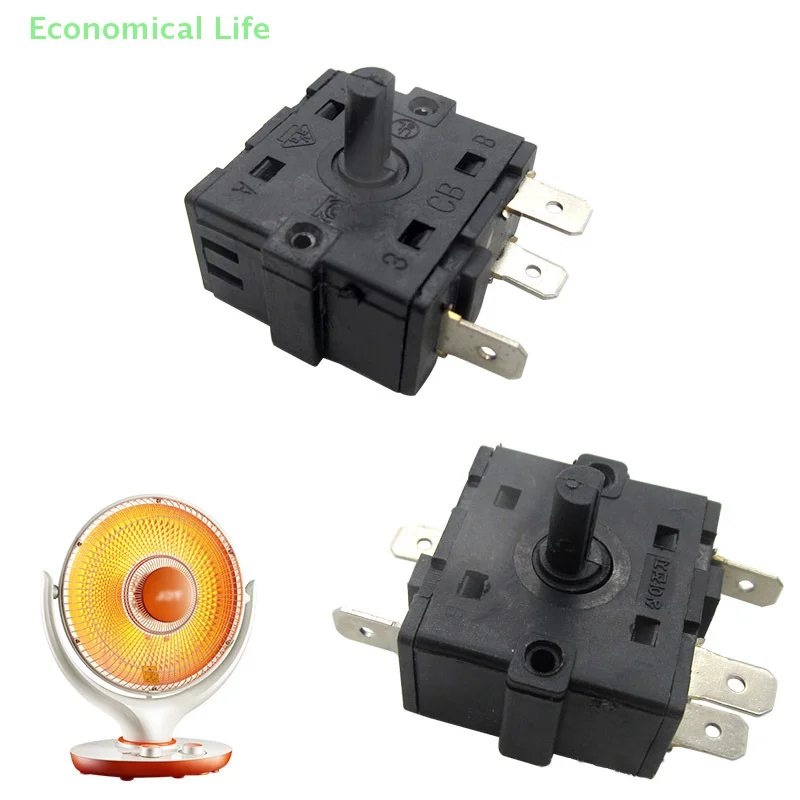 Electric Room Heater Gear Knob Switch 3Pin 5Pin Rotary Switch Selector 16A Temperature Control Switch