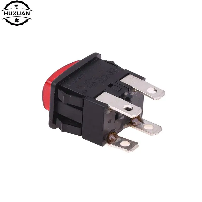 1pc PS21-16 Self-Lock On Off Push Button Rocker Switch With Light Vacuum Cleaner Heater Electrical Touch Switch 4Pins 16A Socket