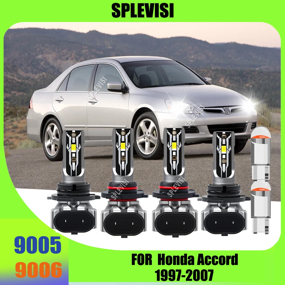 

LED High Low Headlight Lamps - Reduced Night Driving Eye Strain For Honda Accord 1997 1998 1999 2000 2001 2002 2003 2004-2007