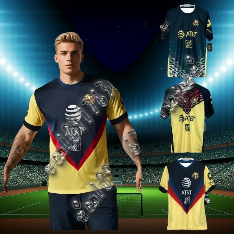 

Summer Americas Training Men and Women Couples 3D Printing Short Sleeve Away Football Quick Dry T-Shirt Viral Trend Sports Top