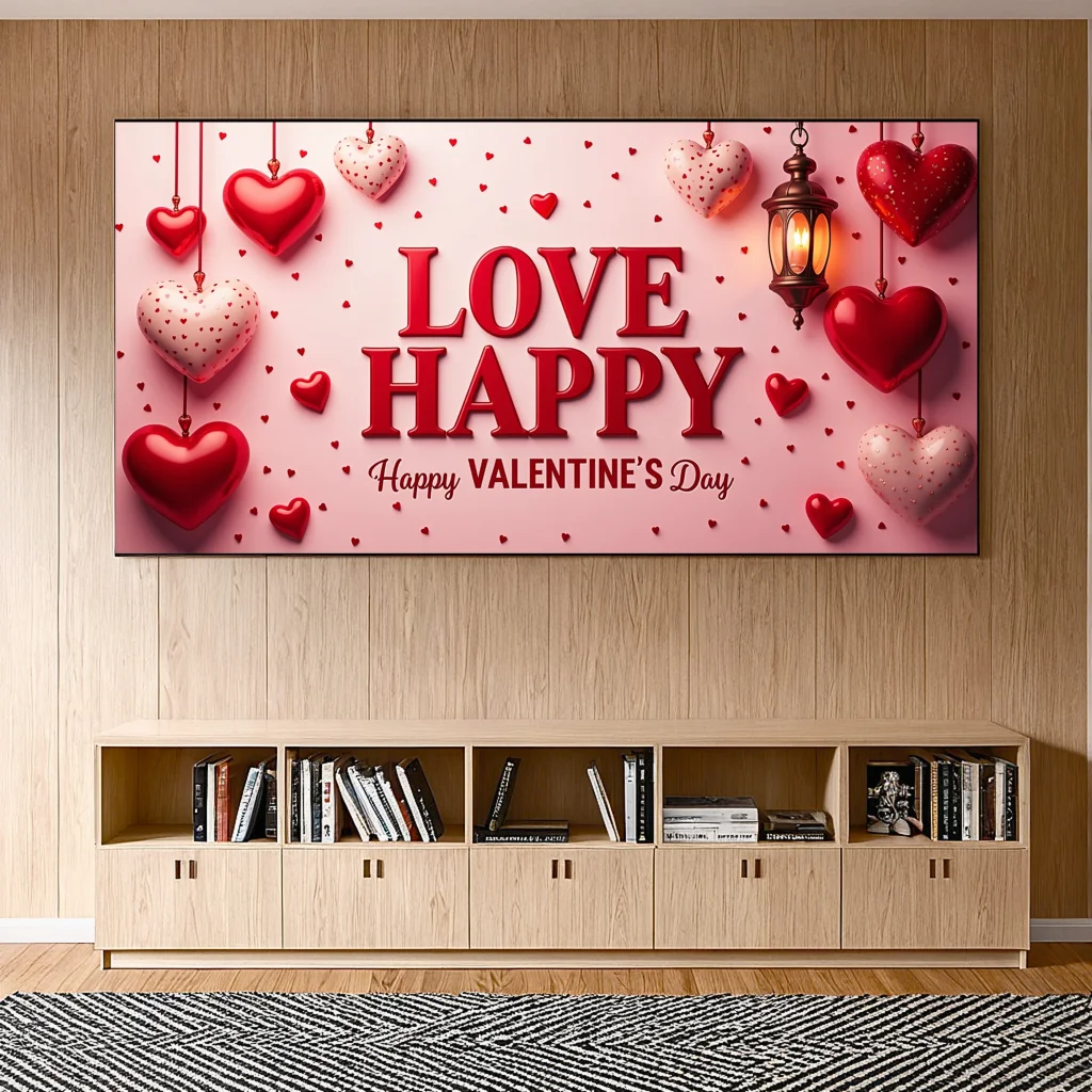 Valentine's Day Love Banner Happy Romantic Party Backdrop Wedding Decorations Backdrop Proposal Background Photography Props