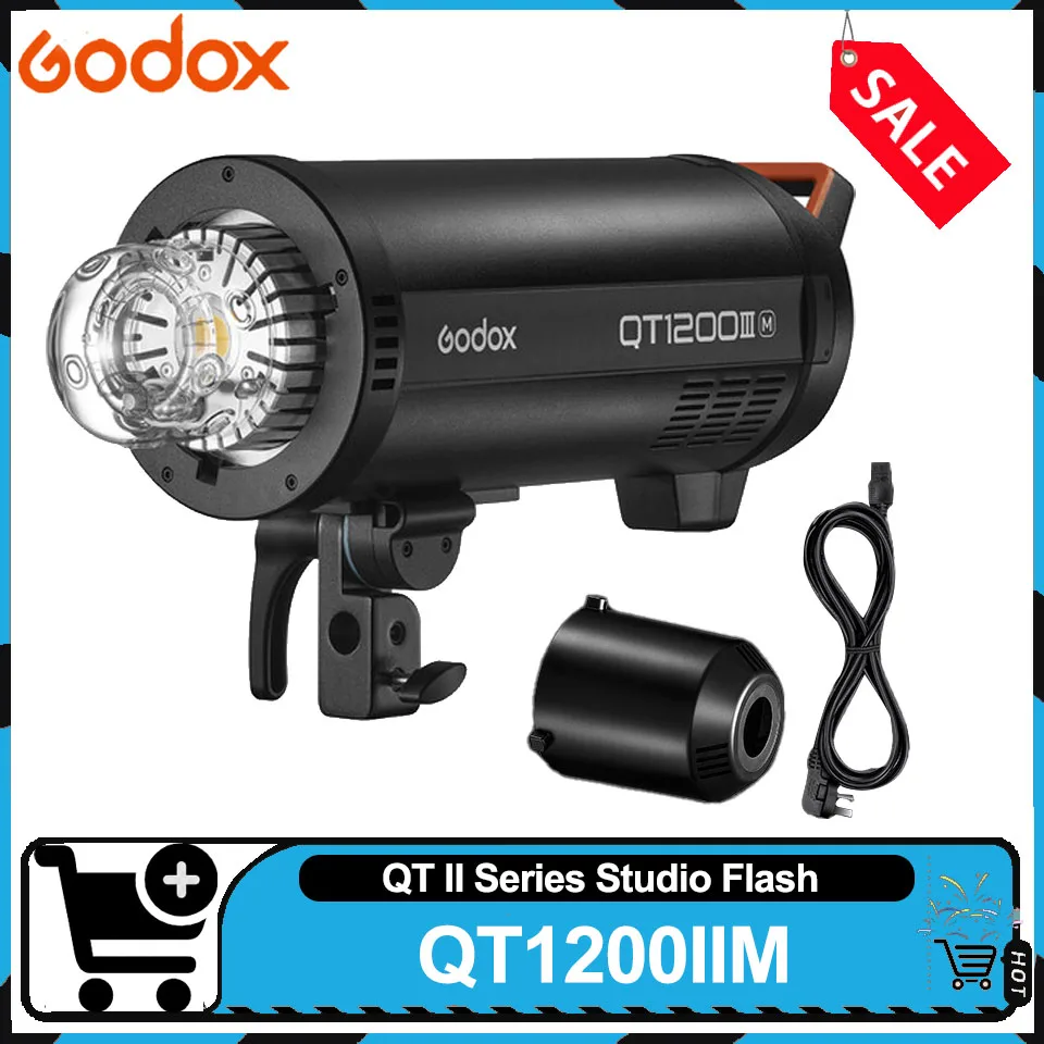 

Godox QT1200IIM GN102 5600K Студийная вспышка 2,4 ГГц Беспроводная 1/8000S Высокоскоростная синхронизация HSS Вспышка для видеостудии