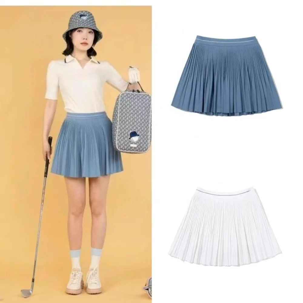 2026 New Korean Style Golf Breathable Pleated Anti-Exposure Slim Fit Stretch Elegant Versatile Spring Summer Women Short Skirt