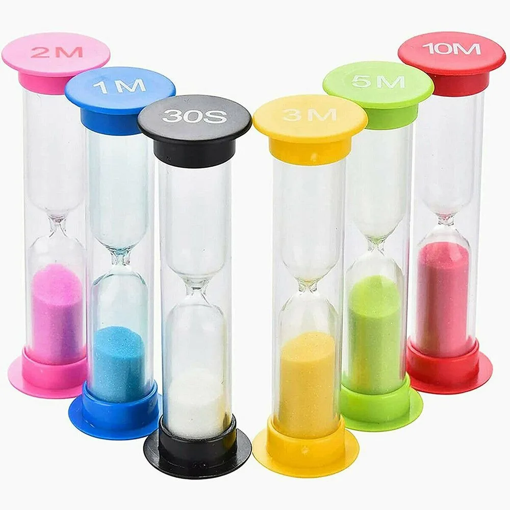 Multiple Durations Sand Timer 30 Second 1/2/3/5/10 Minutes Hourglass Timer Multicolor Plastic Plastic Hourglass Classroom Timer