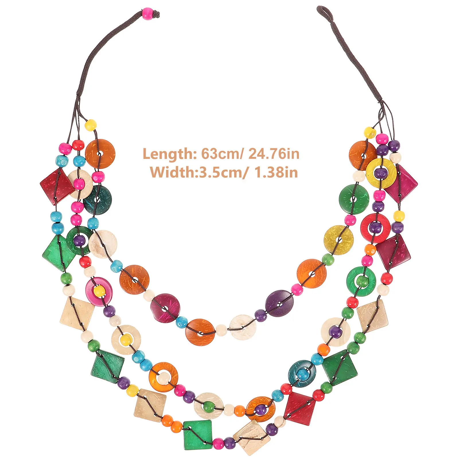 Hippy Oversized Necklace Beach Retro Beachy Charm Jewelry for Women Accessories