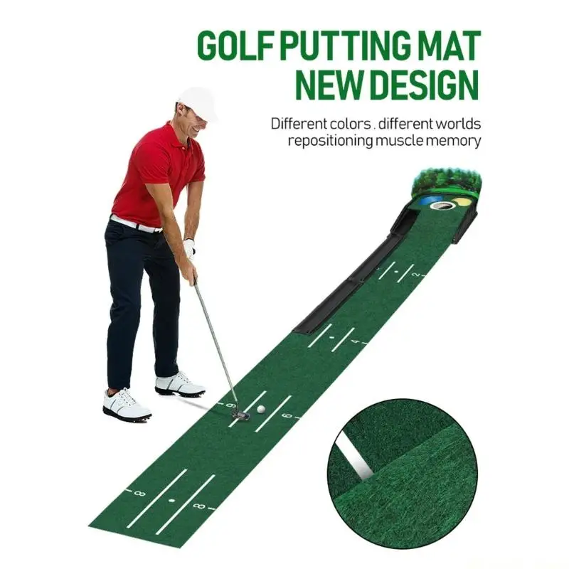 31BE Realistic Championship Level Putting Mat Offering Consistent Ball Roll Speed for True Green Experience Golf Training