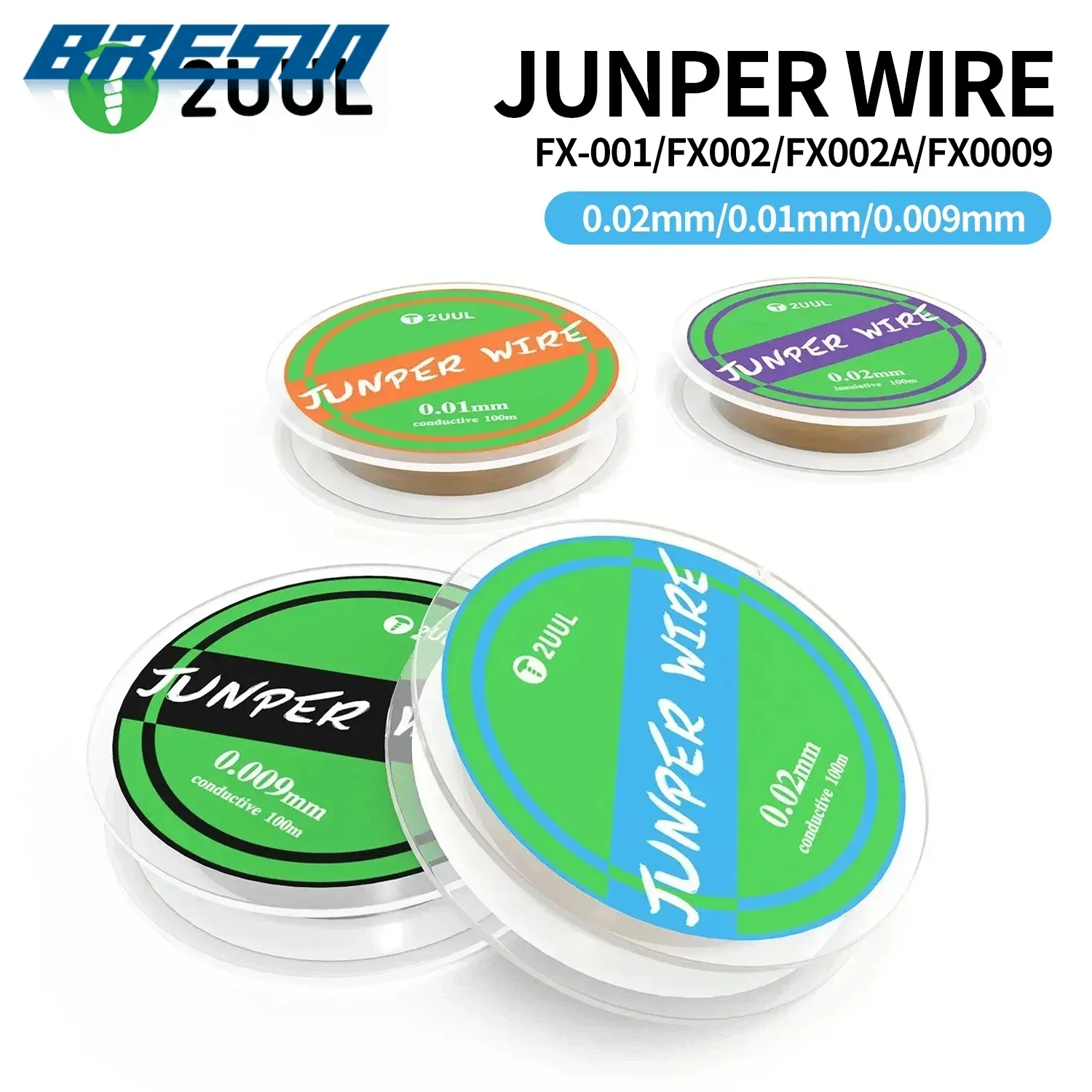 2UUL Ultrafine Jumper Wire 100m FX-001 0.01mm FX-0009 0.009mm FX-002 0.02mm Conductive/FX-002A 0.02mm Insulative