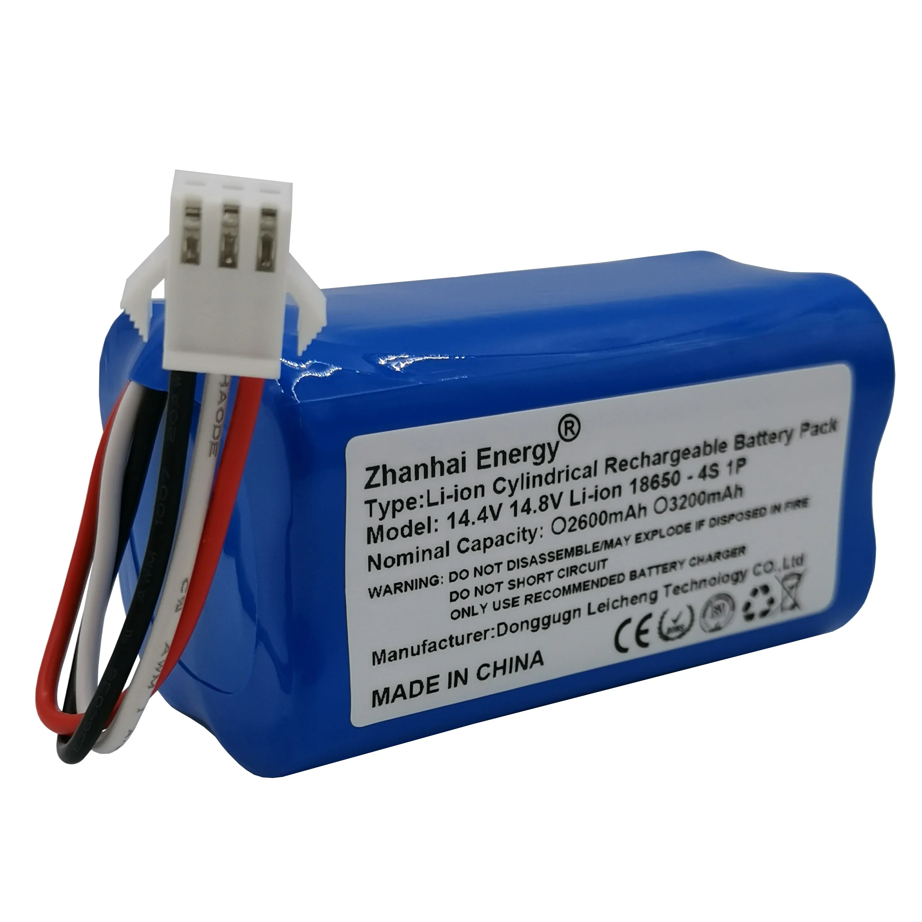 14.4V 14.8V 2600mAh 3200mAh Li-Ion Cylindrical Rechargeable Battery Pack For Ropo Glass 2 Robot Vacuum Cleaners Spare Battery