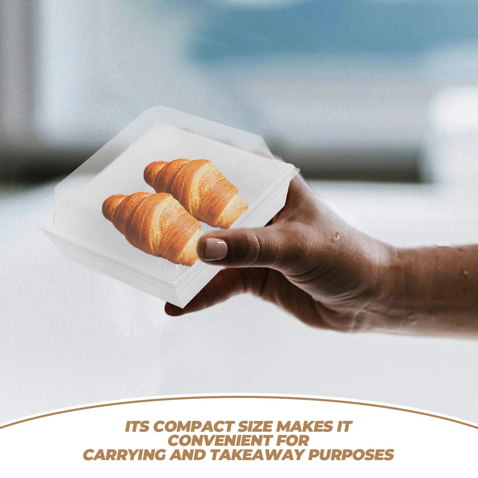 

50Pcs Small Cake Boxes Reliable Structure Display Case for Baked Goods Freshness and Visual Appeal Food Packaging Box