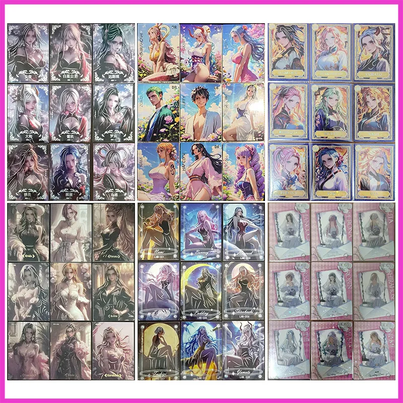 

Аниме ONE PIECE Toys для мальчиков Bonney Yamato Kalifa Shirahoshi Robin Редкий AR LHR GPR LSR SP LSP Коллекционные карты Подарки на день рождения