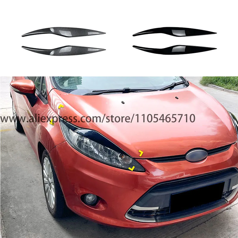 For Ford Fiesta MK6 2008-2012 Headlight Eyebrows Decal Stickers Car Exterior Modification Accessories