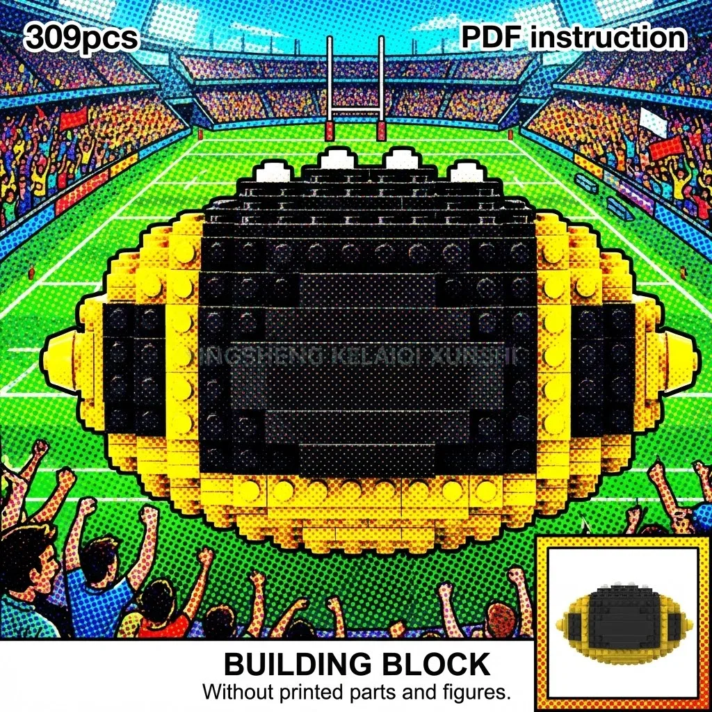 

Реплика мяча для американского футбола MOC, черно-желтая, в цветах команды, модель для демонстрации