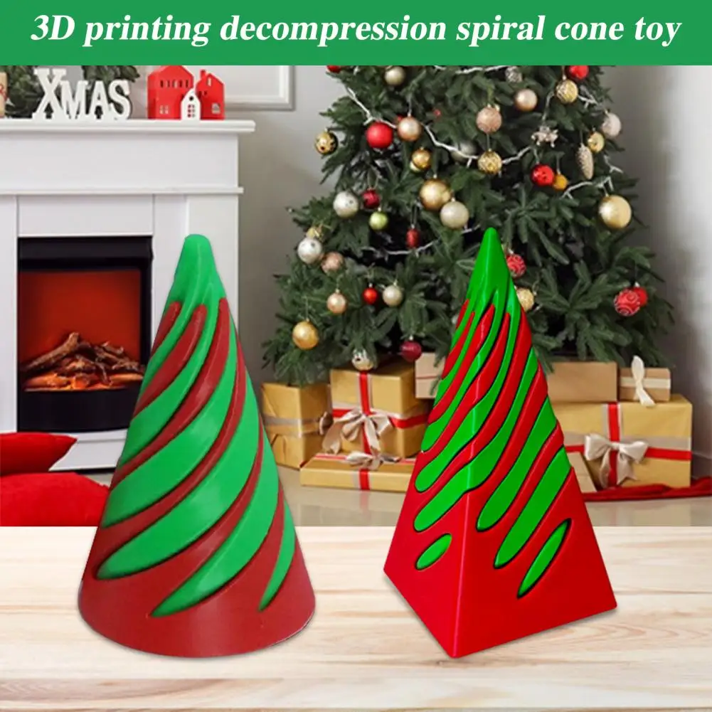 2 uds 3D impreso cono en espiral juguete pirámide Passthrough escultura Vortex hilo ilusión alivio del estrés Mini cono en espiral Fidget juguete