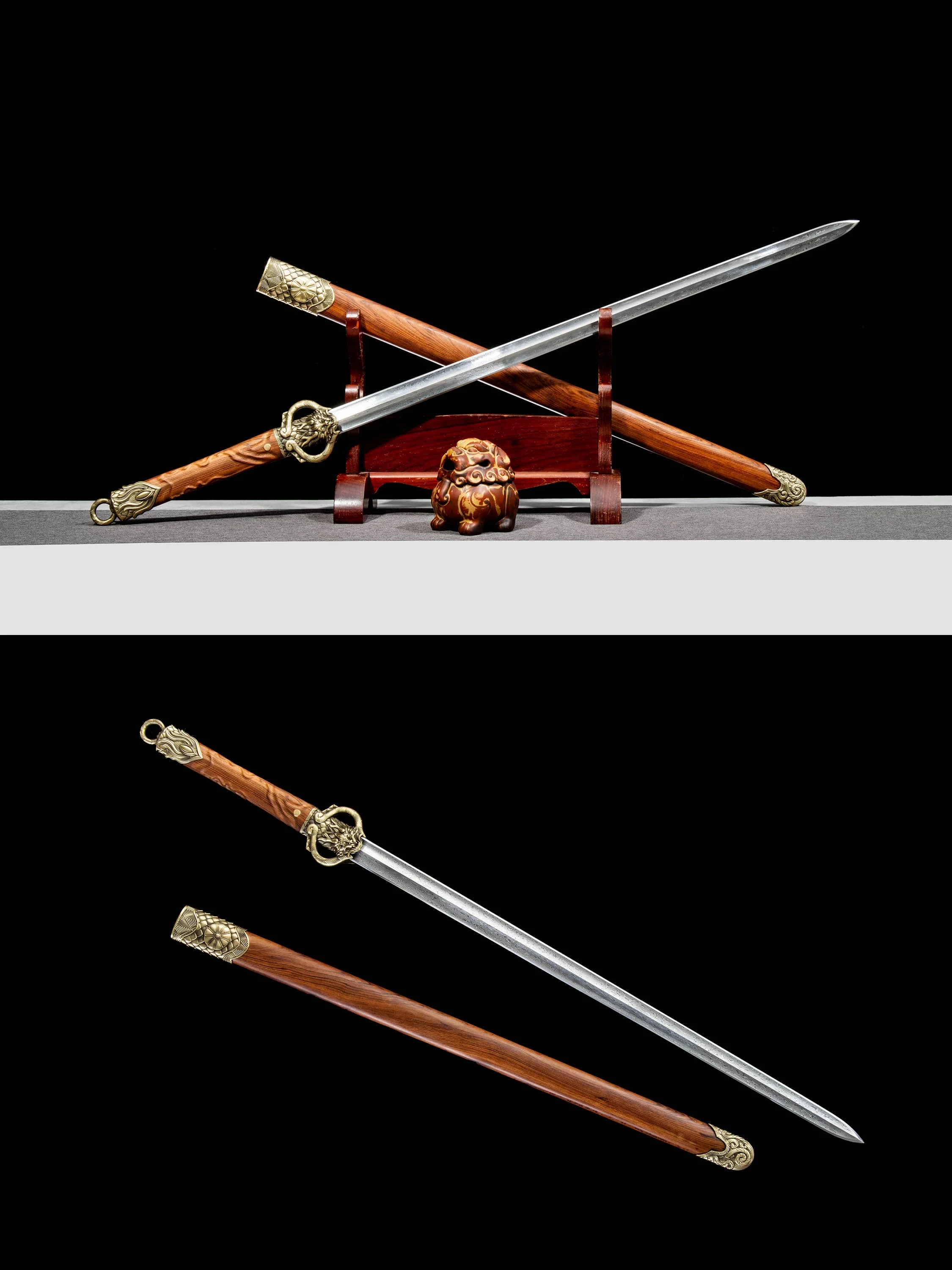 katana full tang Medieval Knight Sharp Tang sword Damascus Steel Real sword Japanese Straight Sword Dark Soul Sword