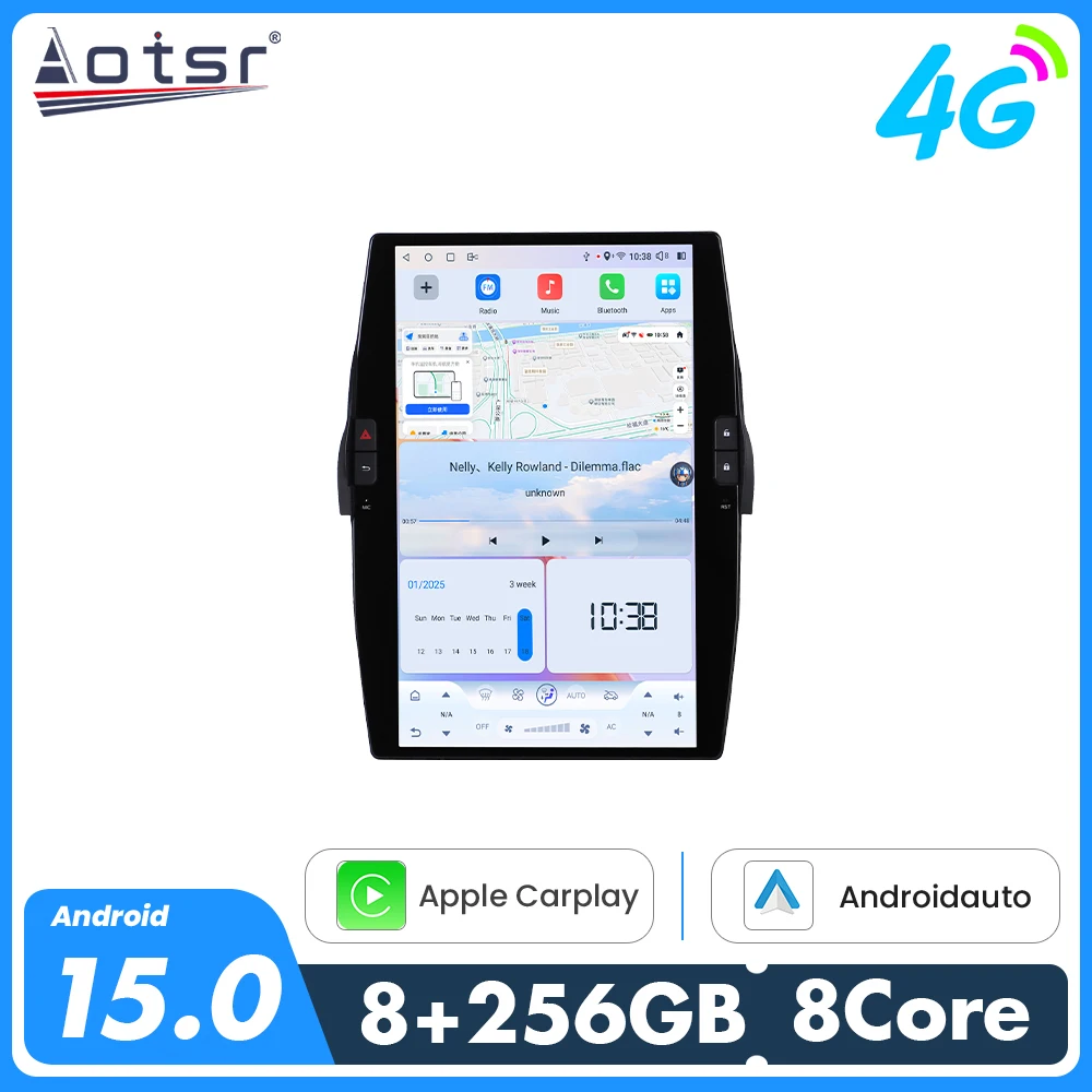  Meter Carplay Android 15 For Chevrolet Camaro 2010-2015 Tesla Screen Car GPS Navigation Multimedia Player Radio Recorder