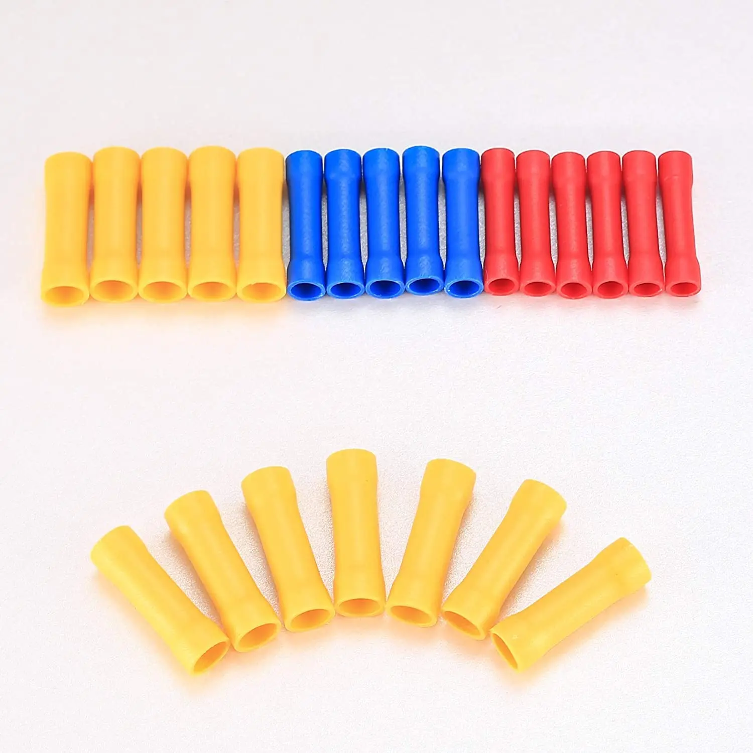 

300 шт. комплект электрических стыковых соединителей, обжимные соединители для стыковых соединений, различные изолированные электрические прямые клеммы для проводов