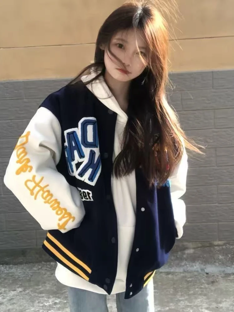 

American Retro Letter Print Hoodie Women Y2k Zipper Sweatshirt Autumn Winter New Hip Hop Long Sleeve Jacket Streetwear Outerwear