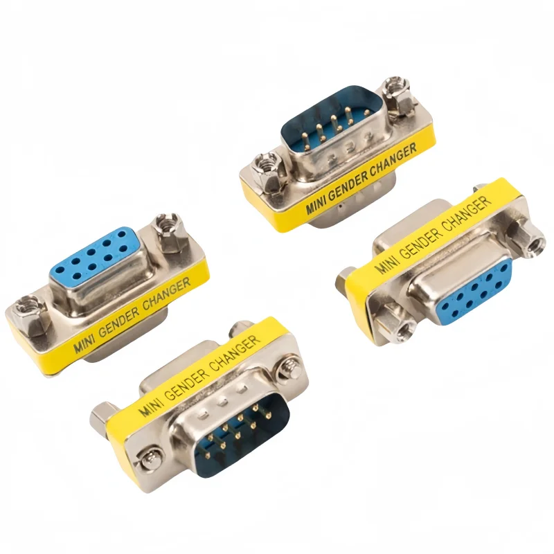 1Pcs/lot DB9 9Pin Male To Male/Female To Female/Male To Female Mini Gender Changer Adapter RS232 Serial Plug Com ConnectorT