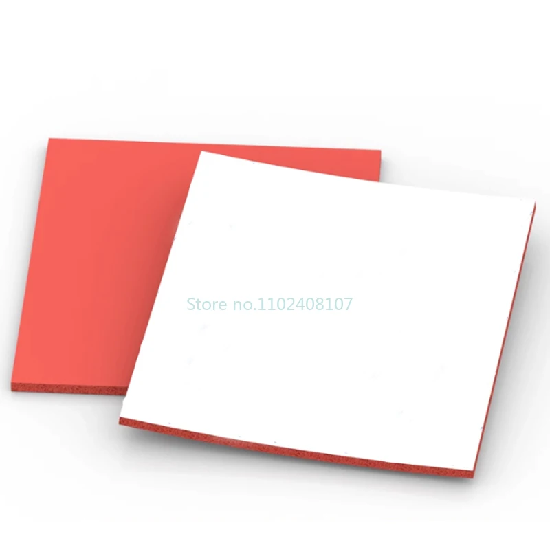 Red Self-Adhesive Silicone Foam Plate High Temperature Resistant Sealing Gasket Sponge Board Pad in 1/2/3/5mm Thickness