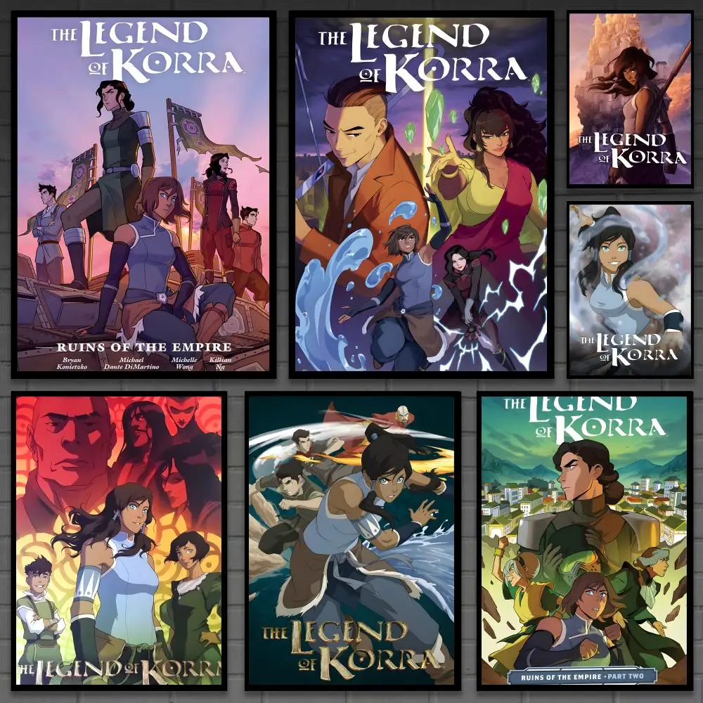 Cartoon Avatar T-The Legend Korra Poster Versatile HD Waterproof Wall Art Self-Adhesive Decor for Any Space Ideal Gift
