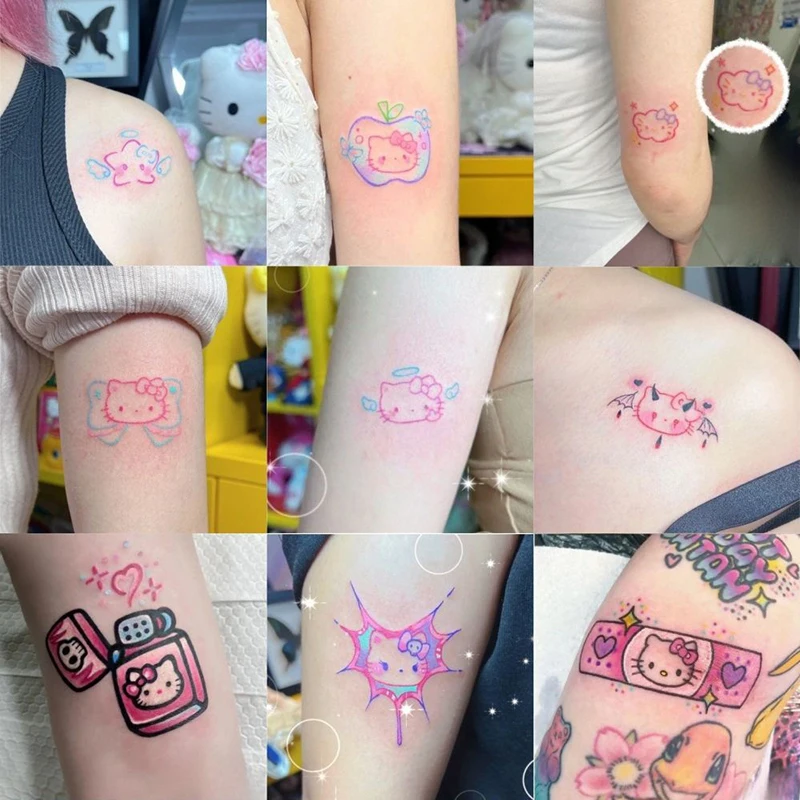 

Sanrio Tattoo Stickers Kids Birthday Party Decoration Kawaii Anime Figure Hello Kitty Kuromi Cinnamoroll Stickers Cosplay Toys