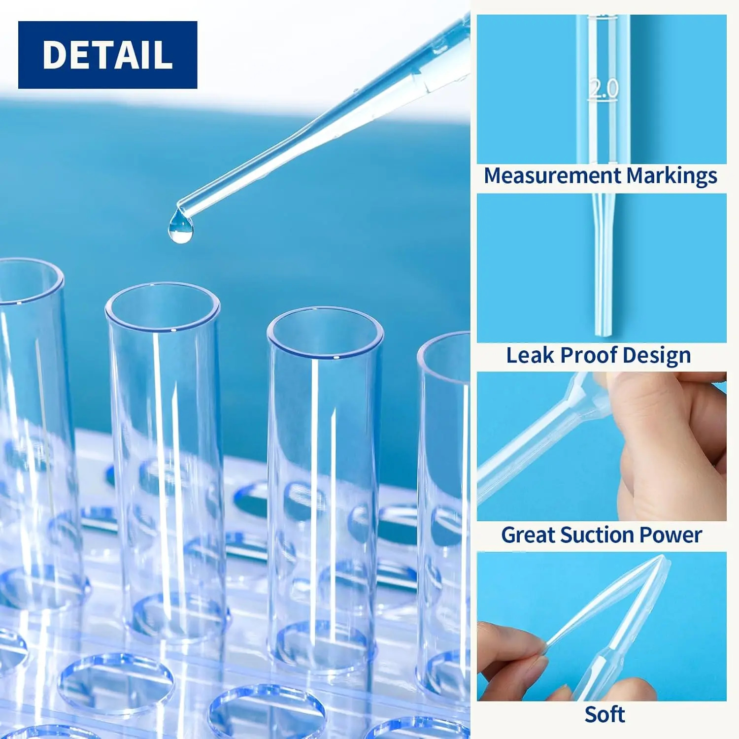 Imagem -05 - Pipetas Plásticas Descartáveis Conta-gotas Óleos Essenciais Ferramenta Maquiagem Ciência e Laboratório 02 ml 1ml 5ml 10ml