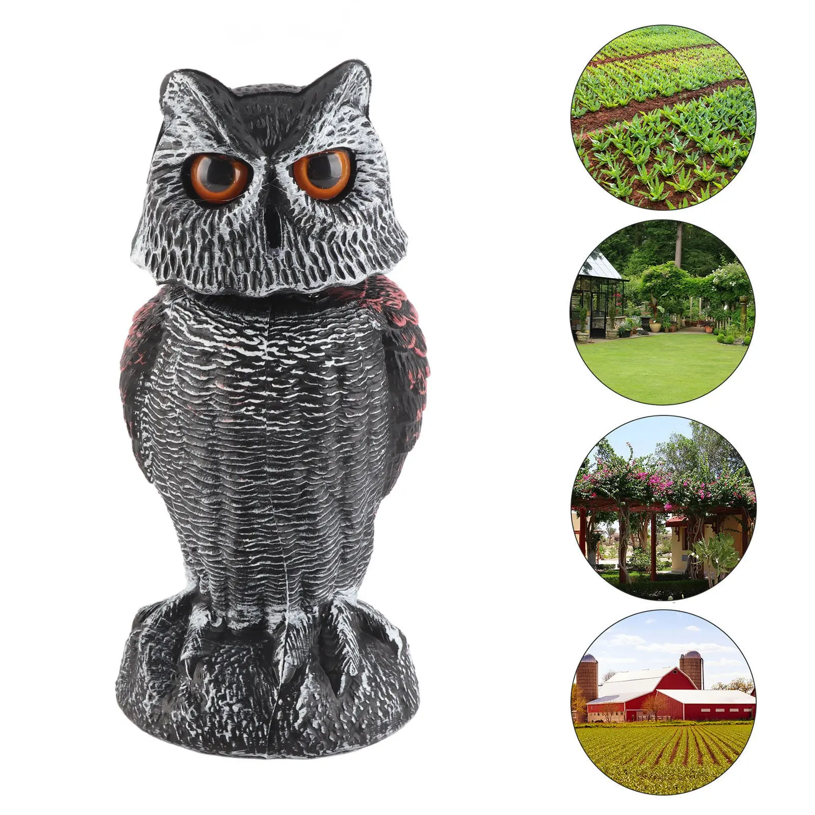 

Owl Decoy Model Plastic Shake Head Owl Decoy To Scare Birds Away Scarecrow Fake Owl Outdoor Garden Decoration Plastic Owl Decoy