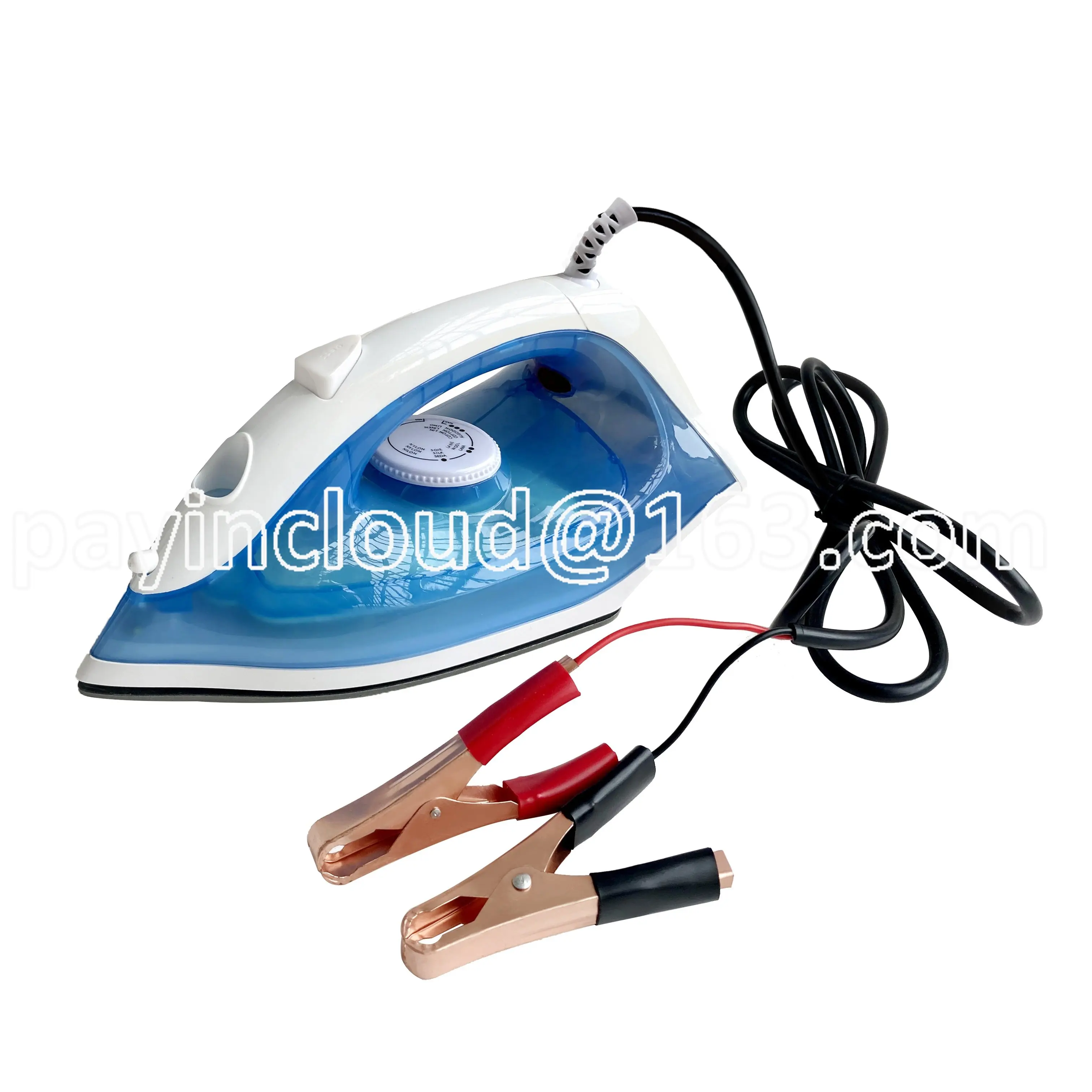 

12v clothes iron dc electric spray iron for clothes powered with battery 12v plug Crocodile clip