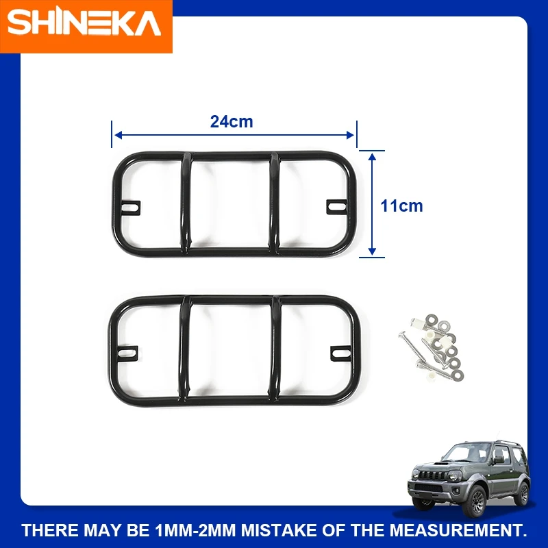 SHINEKA Lamp Hoods For Suzuki Jimny 2007 Up Iron Car Rear Bumper Fog Lamp Light Decoration Cover Rear Fog Light Trim Accessories