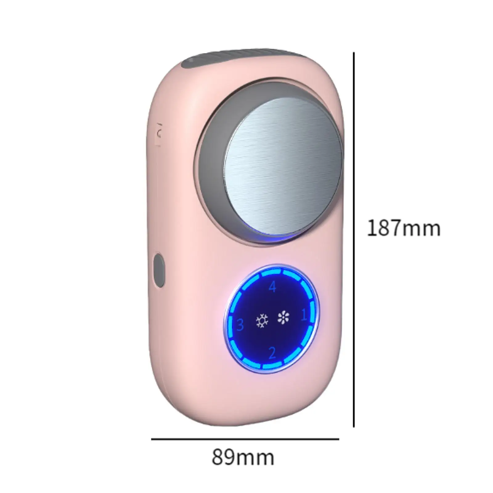 مروحة صغيرة محمولة باليد، مروحة معلقة على الرقبة، متعددة الأغراض، 4 سرعات قابلة للتعديل، مروحة تبريد منخفضة الضوضاء للمنزل والسفر والمكتب والتخييم في الصيف