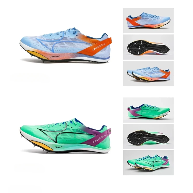 Health CP5 Medium Short Running Shoes Men Women Carbon Plate Professional Track Field Competition Sprint Spikes Athletic Shoes