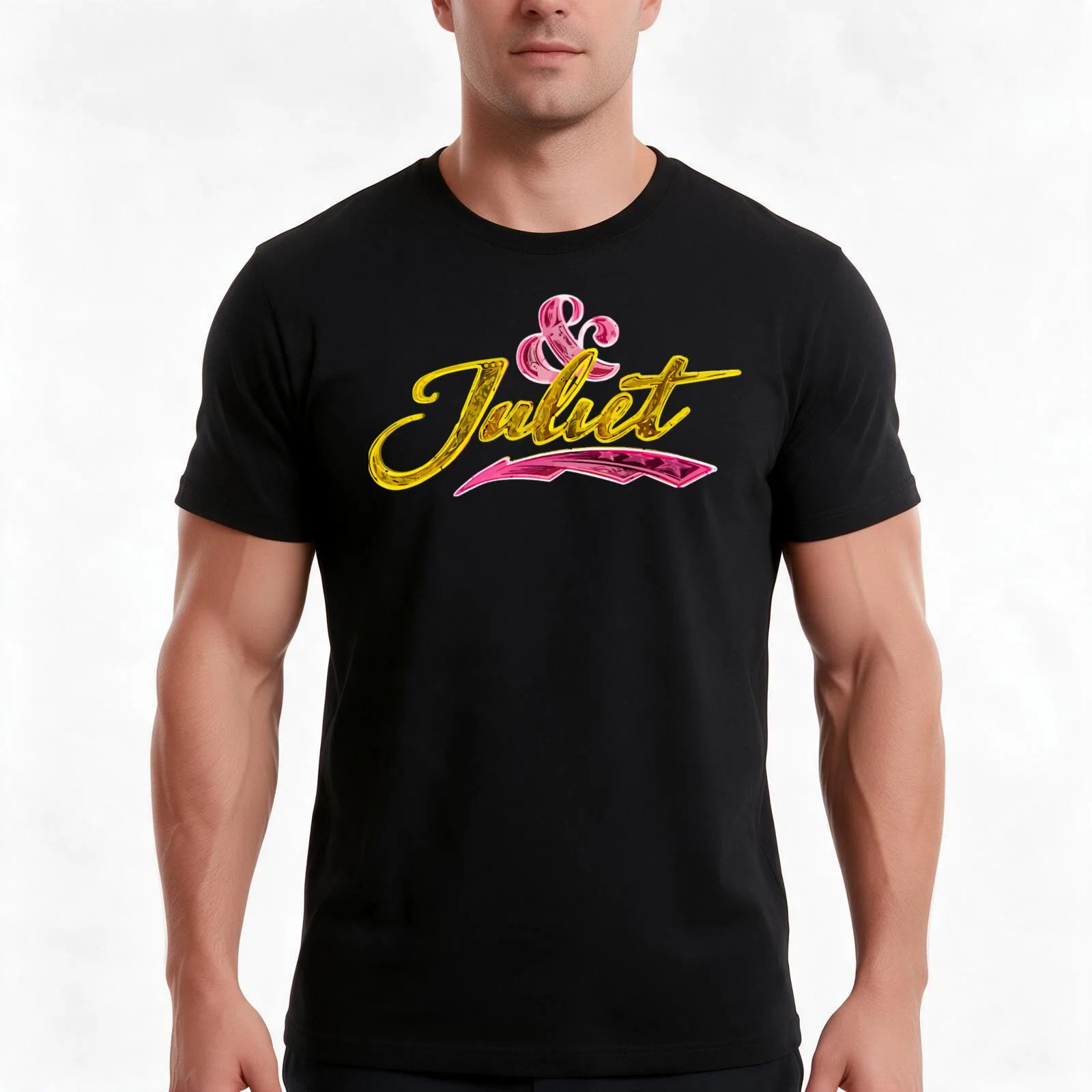 juliet logo T-Shirt, Summer Casual Cotton Tee, Oversized Streetwear Tops, Vintage Graphic Print, Loose Fit Short Sleeve