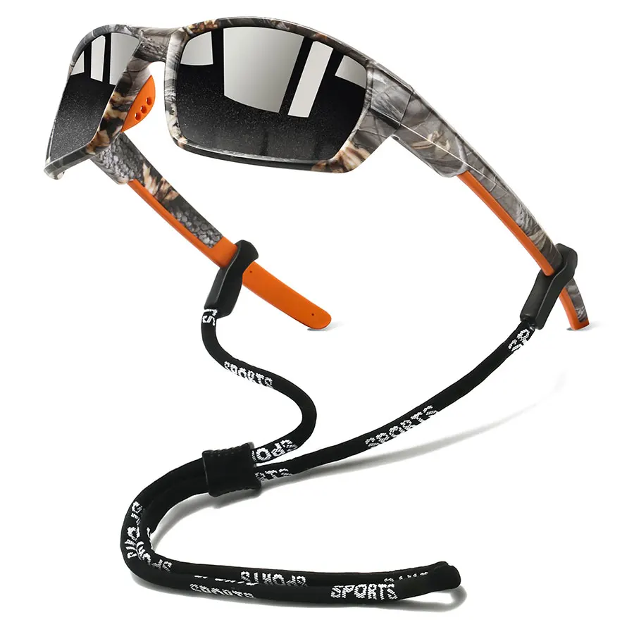 نظارات شمسية عصرية UV400 للرجال والنساء مع سلسلة للجري وتسلق الجبال والقيادة والصيد والرياضة الخارجية