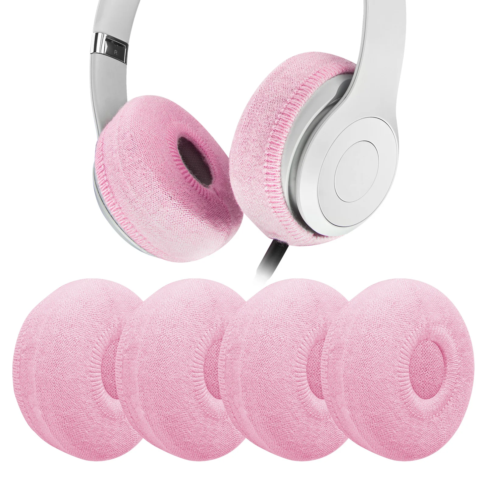 Geekria 2 Pairs Flex Fabric Headphones Ear Covers, Washable & Stretchable Sanitary Earcup Protectors for On-Ear Headset Ear