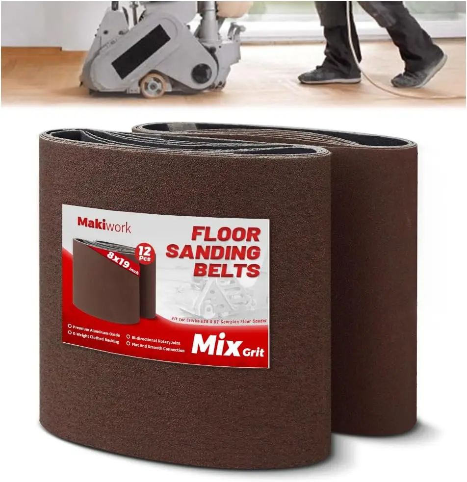 

Шлифовальные ленты 8x19 дюймов, 12 штук в упаковке, зернистость 40-150, для обработки дерева и полировки пола