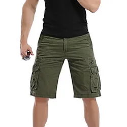 Men Cargo Shorts Streetwear Multi-Pocket Summer Short Green Beige Black Tactical Pants For Men Bermuda Clothing