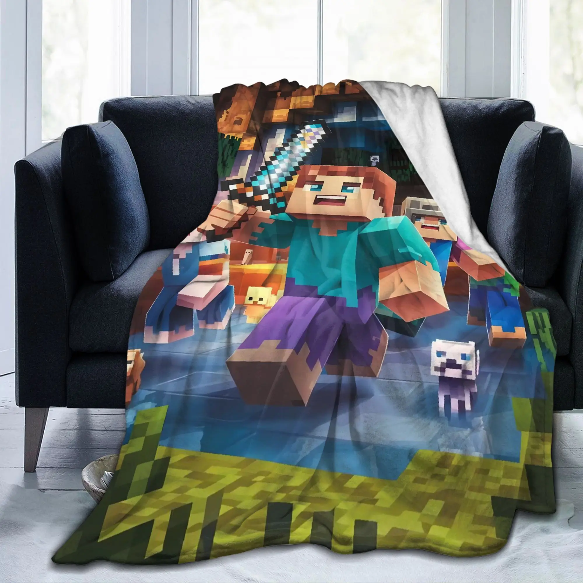 Game M-Minecrafts Blanket Quality Warm Soft  Throw Blanket Winter Camping Couch Bed Novelty Bedspread