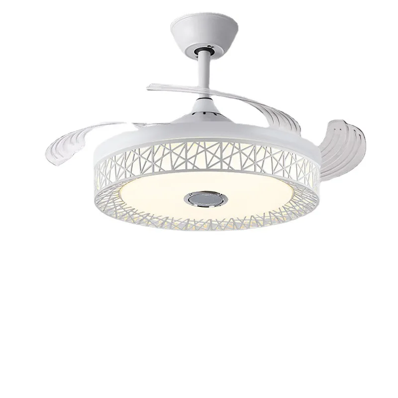 Fan Lamp Ceiling Fan Lights Dining Room Bedroom Lamp in the Living Room Household Mute Invisible Fan Lamp Integrated