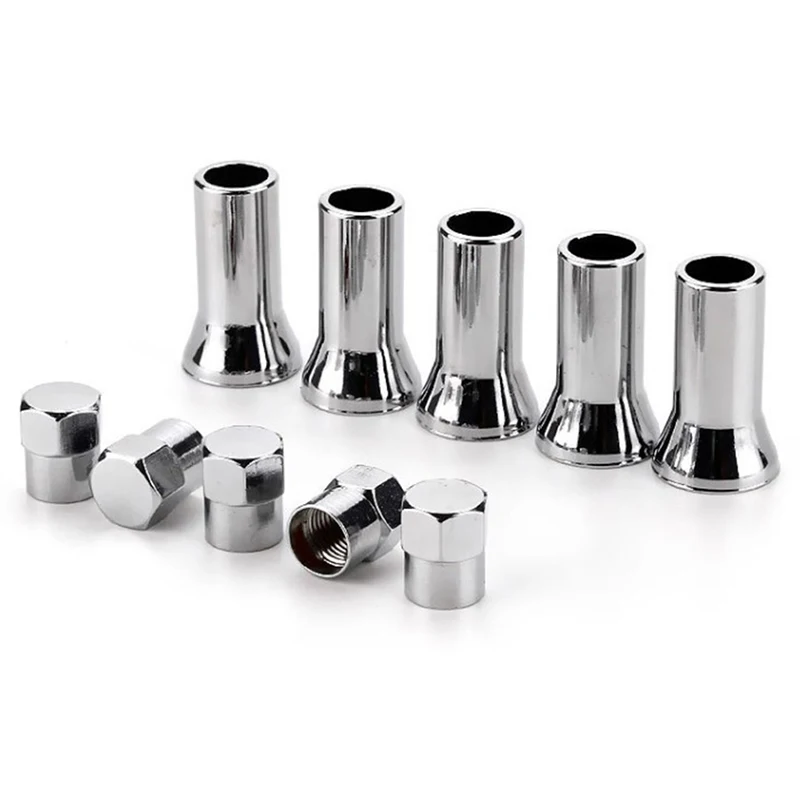 New 10Pcs TR414AC Car Truck Tire Wheel Tyre Valve Caps with Sleeve Covers Left Right Front Rear Auto Accessories