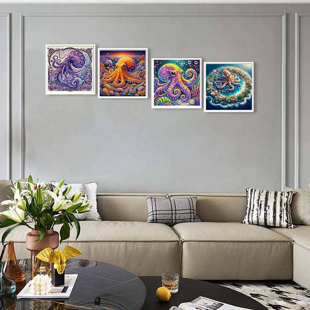 

4pcs Partial Drill Special Shape DIY 5D Diamond Art Painting Kits 30x30cm Crystal Rhinestone Paintings Home Wall Decor