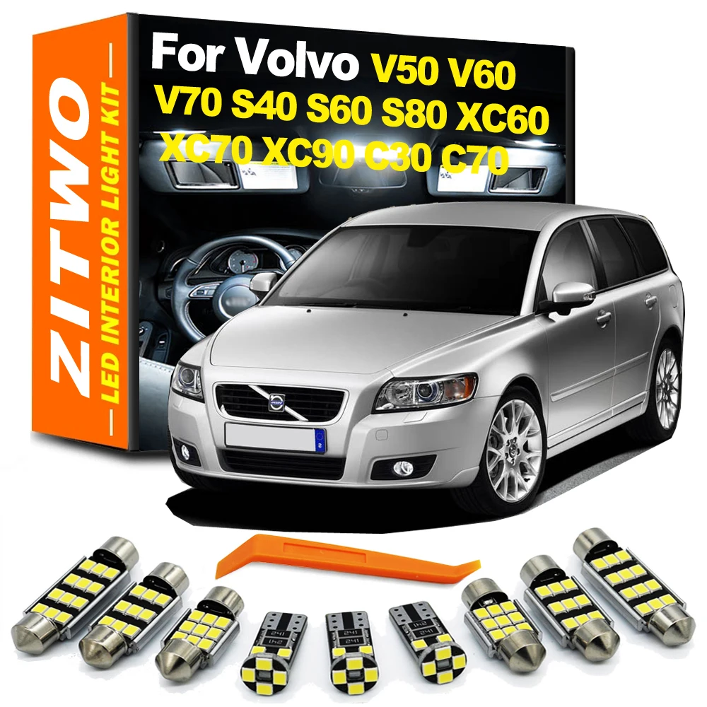Kit de bombillas LED para techo Interior de coche, lectura de mapa, maletero, para Volvo V50 V60 V70 S40 S60 S80 XC60 XC70 XC90 C30 C70, accesorios