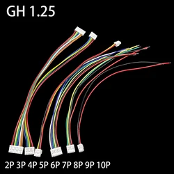 10Pcs Micro Jst Gh 1.25 2P 3P 4P 5P 6P 7P 8P 9P 10Pin Mannelijke Plug Enkele/Dubbele Connector Met Draad Kabel 150Mm 28AWG