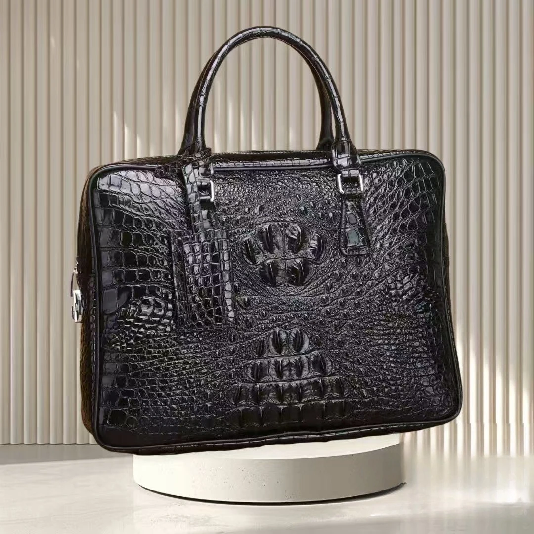 

2026 New Luxury Alligator Genuine Leather Business Men's Briefcase Male Shoulder Bag Men Messenger 16 Inch Laptop Computer Bag