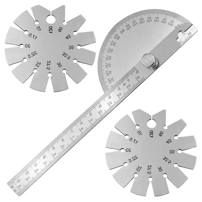 A29F-15-120 Degree Knife Angle Finder And 180 Degrees Protractor Kit, Bevel Gauge Angle Gauges Ruler Measuring Tool