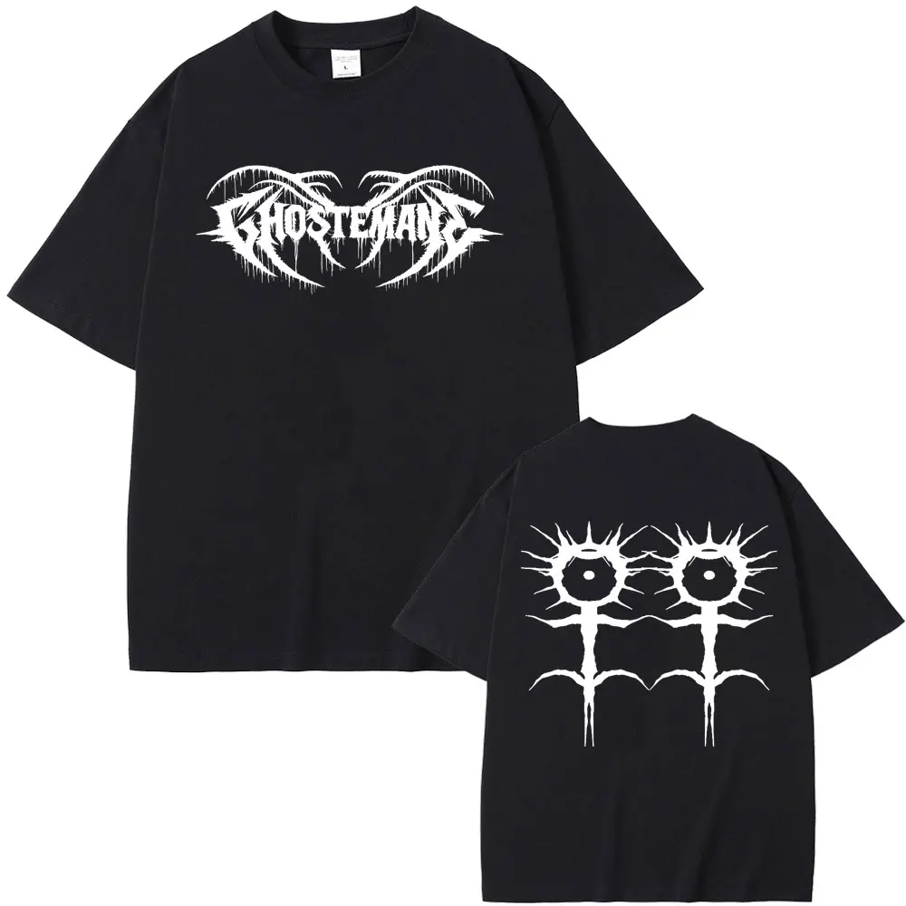 

Ghostemane Double Sided Graphic Print T-shirt Summer Men Women Hip Hop Oversized T Shirt Male Vintage Gothic Rock Casual Tshirts