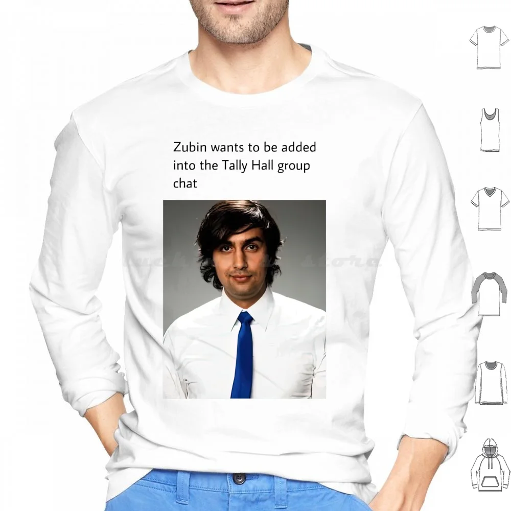 

Зубин хочет быть добавлением в групповом чате Tally Hall Толстовка с капюшоном из хлопка с длинными рукавами Tally Hall Joe Hawley Rob Cantor