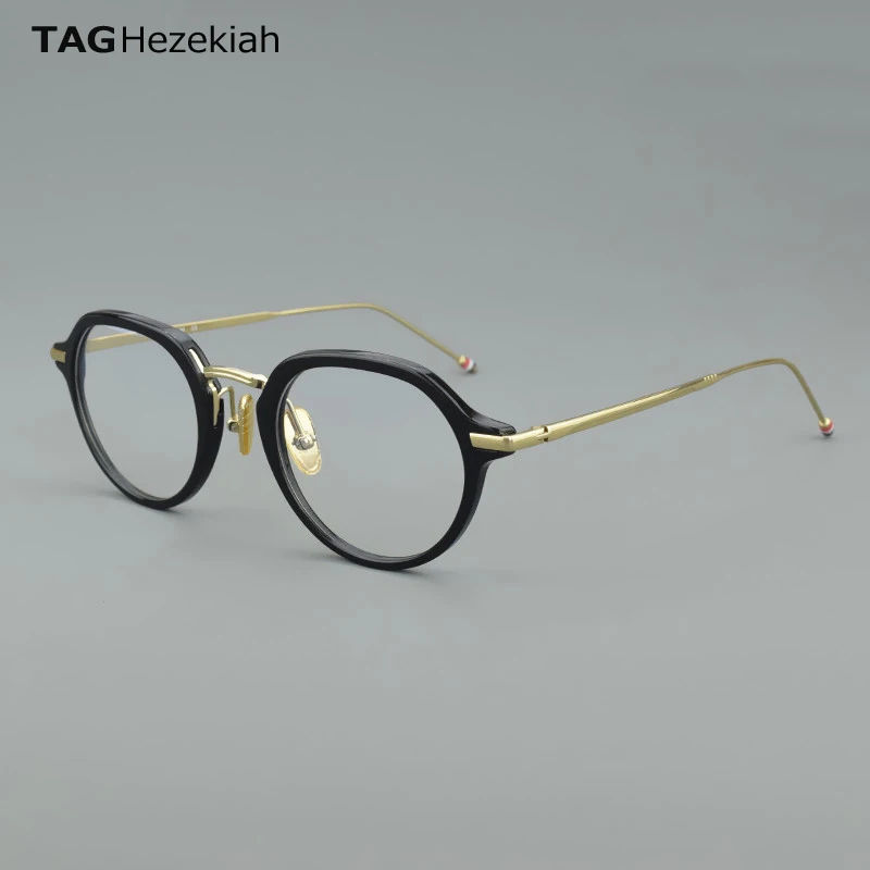 

Vintage Acetate Titanium Glasses Frame Men 2024 Simple Retro Polygon Prescription Eyeglasses Women Myopia Optical Eyewear TBX421