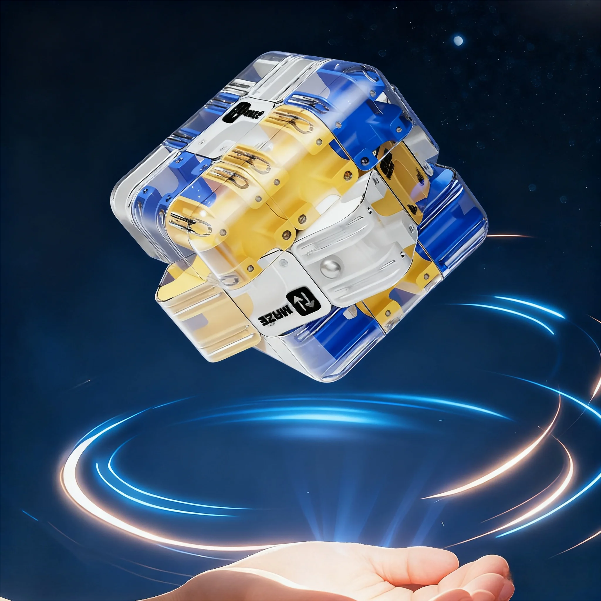 3D迷路マジックキューブパズルおもちゃ 子供向け - 透明な迷路ローリングボール知能キューブ 論理的思考 ストレス解消