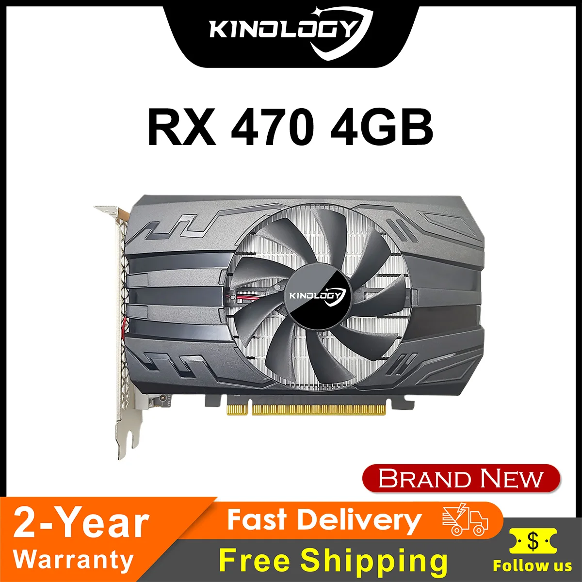 

Видеокарта Kinology AMD GPU Radeon RX 470, 4 ГБ GDDR5, 256-бит, 14 нм, PCI-E 3,0, новая игровая видеокарта для компьютера, ПК, RX470