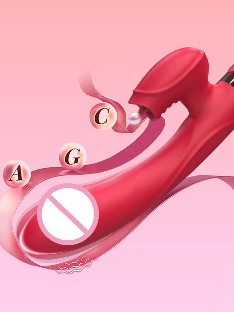 Powerful Vibrator for Women with Tongue Licking Clitoris Stimulator Female Masturbator G Spot Dildo Adults Goods Sex Toys